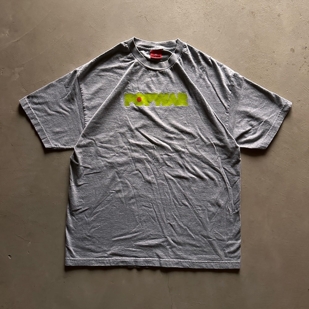 rare vintage y2k 2000s popwar skateboards grey tshirt